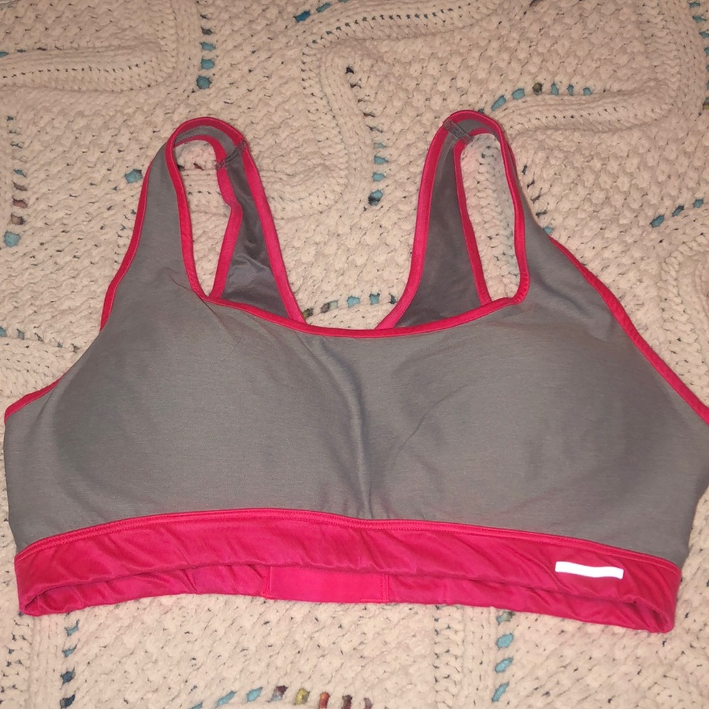 Aerie gray/pink sports bra